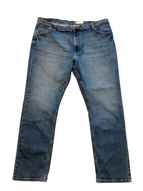 Wrangler Men's Athletic Fit Straight Cut Size 42X30 Denim Blue Jeans Pre-Owned